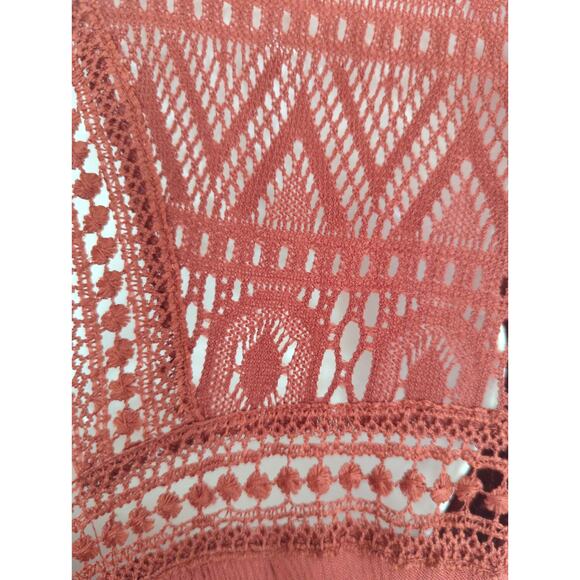 Almost Famous Tie Front Hi-Low Burnt Orange Bohemian Kimono MEDIUM NWT - Picture 10 of 13